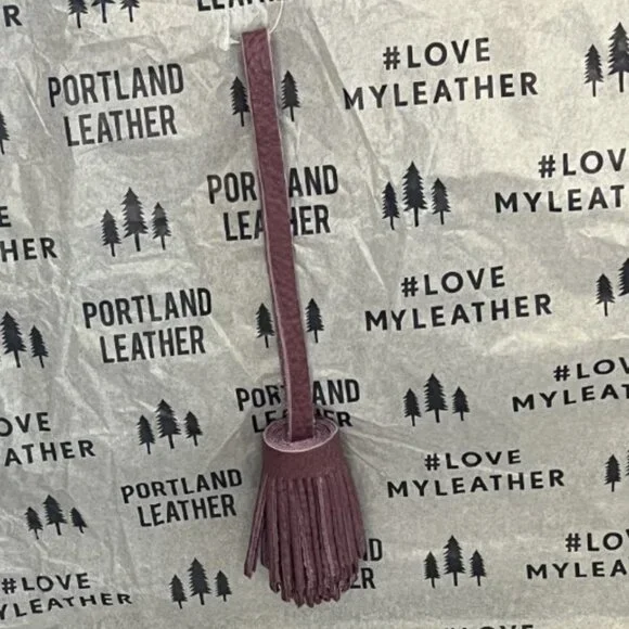 Portland Leather, Crossbody Tote, Beluga/White, w/Journal & Tassel Bag Charm - Picture 14 of 15